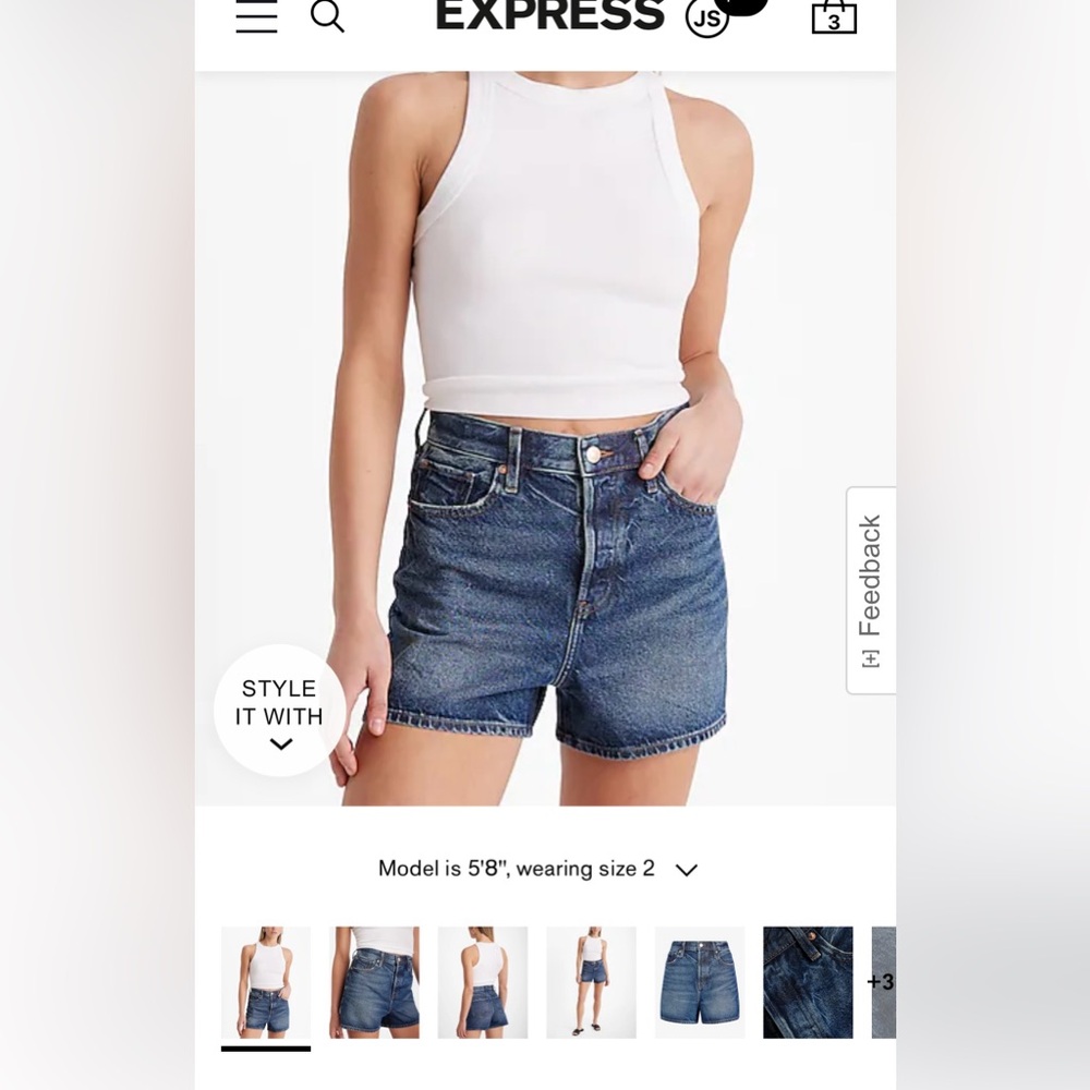 Express High Waisted Jean Shorts- size 4